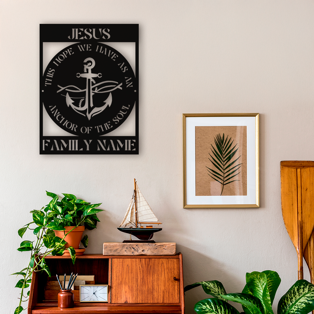 Customizable Scripture Wall Art "ANCHOR OF THE SOUL" Hebrews 6:19 | Metal Sign